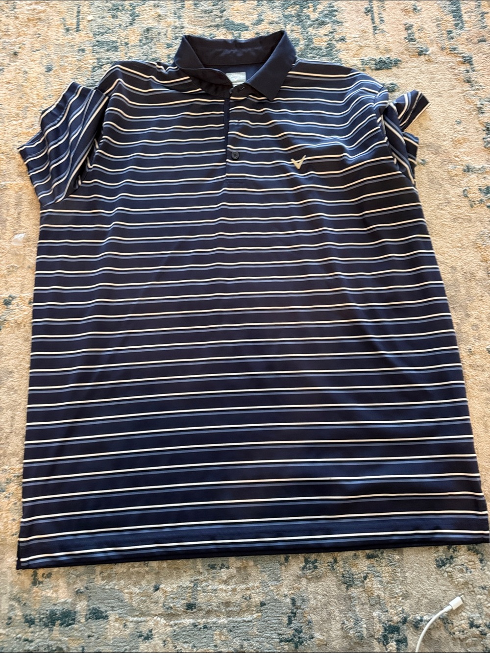 Callaway Navy and White Striped Polo Shirt